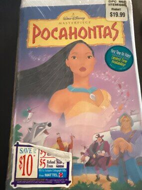 Pocahontas VHS Disney Video Tape Masterpiece Inserts VTG Clamshell Sealed
